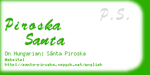 piroska santa business card